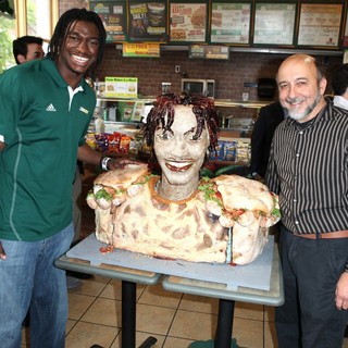 Robert Griffin III in Unveils A New Lifesize Smokehouse BBQ Chicken