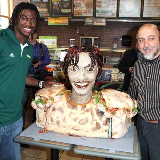 Robert Griffin III in Unveils A New Lifesize Smokehouse BBQ Chicken