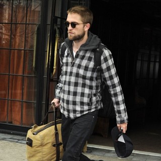 Robert Pattinson in Robert Pattinson Is Seen Leaving Manhattan Hotel