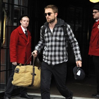 Robert Pattinson in Robert Pattinson Is Seen Leaving Manhattan Hotel