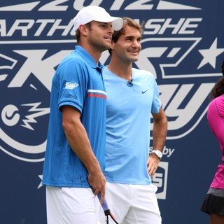 Andy Roddick, Roger Federer in Arthur Ashe Kids Day 2012