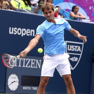 Roger Federer in Arthur Ashe Kids Day 2012