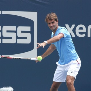 Roger Federer in Arthur Ashe Kids Day 2012
