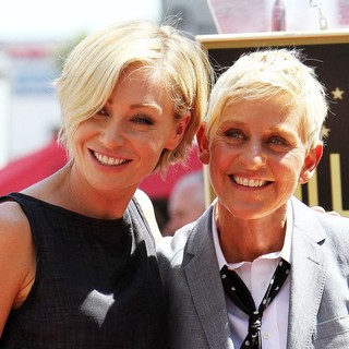 Portia de Rossi, Ellen DeGeneres in Ellen DeGeneres Is Honored with A Star on The Hollywood Walk of Fame