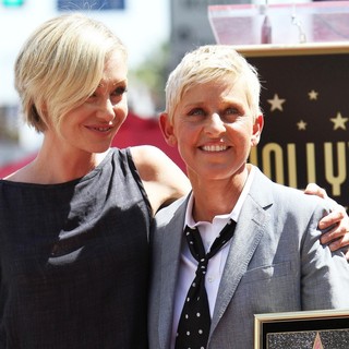 Portia de Rossi, Ellen DeGeneres in Ellen DeGeneres Is Honored with A Star on The Hollywood Walk of Fame