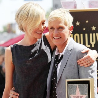 Portia de Rossi, Ellen DeGeneres in Ellen DeGeneres Is Honored with A Star on The Hollywood Walk of Fame
