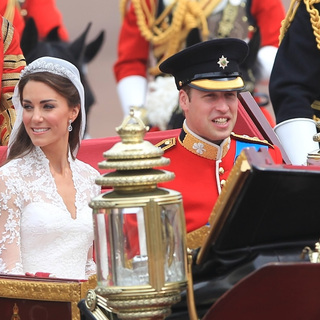Prince William, Kate Middleton in Catherine Middleton, Duchess of Cambridge, with Prince William, Duke of Cambridge, leaving the Abbey