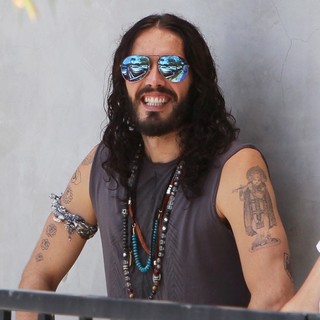 Russell Brand Seen Leaving Golden Bridge Yoga