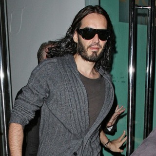 Russell Brand in Russell Brand Leaving Nobu Restaurant After Having Dinner with Friends