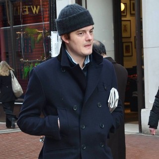 Sam Riley in Sam Riley Seen Walking Down Grafton Street with A Newspaper Under His Arm