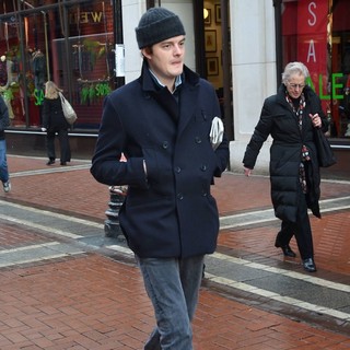 Sam Riley in Sam Riley Seen Walking Down Grafton Street with A Newspaper Under His Arm