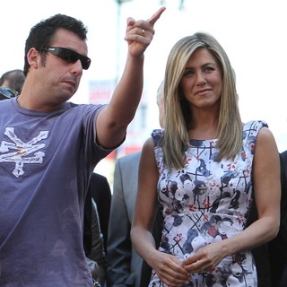 Adam Sandler, Jennifer Aniston in Jennifer Aniston Is Honored with A Star on The Hollywood Walk of Fame