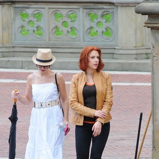 Scarlett Johansson in Actors on The Set of The Avengers Shooting on Location in Manhattan