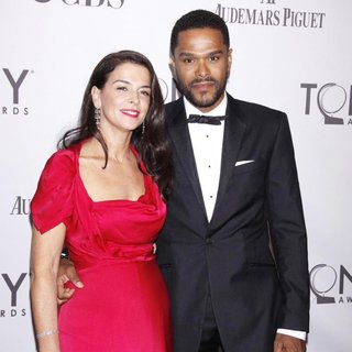 Annabella Sciorra, Maxwell in The 65th Annual Tony Awards - Arrivals
