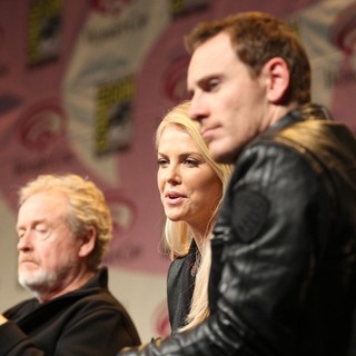 Ridley Scott, Charlize Theron, Michael Fassbender in Wondercon 2012 - Promethus Press Conference