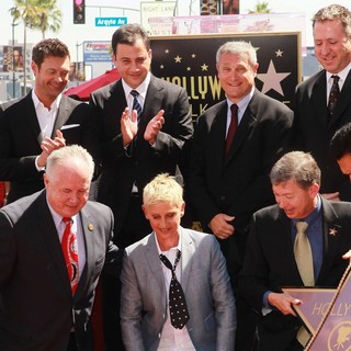 Ryan Seacrest, Tom LaBonge, Jimmy Kimmel, Ellen DeGeneres, Leron Gubler in Ellen DeGeneres Is Honored with A Star on The Hollywood Walk of Fame