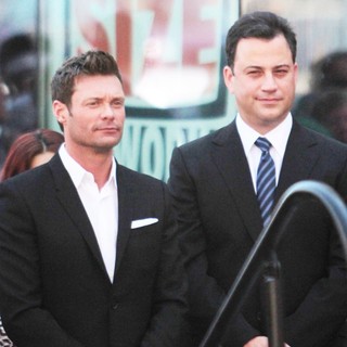 Ryan Seacrest, Jimmy Kimmel in Ellen DeGeneres Is Honored with A Star on The Hollywood Walk of Fame