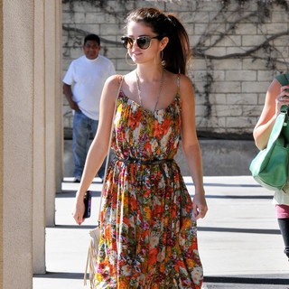 Selena Gomez in Selena Gomez Seen with A Friend Leaving A Nail Salon