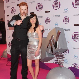 Sheamus, Ashley Rickards in The MTV Europe Music Awards 2011 (EMAs) - Press Room