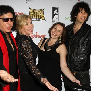 Gene Simmons, Shannon Tweed, Sophie Simmons, Nick Simmons in 2012 Revolver Golden Gods Awards Show
