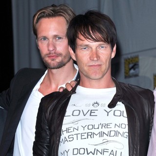 Alexander Skarsgard, Stephen Moyer in 2011 Comic Con Convention - Day 2 - True Blood - Press Conference