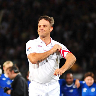 Robbie Williams in 2010 Unicef Soccer Aid Charity Football Match