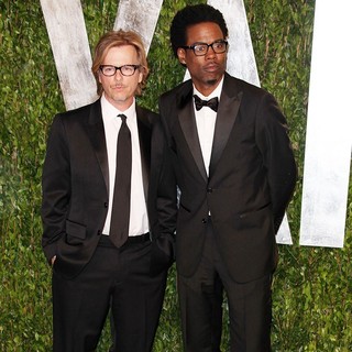 David Spade, Chris Rock in 2012 Vanity Fair Oscar Party - Arrivals