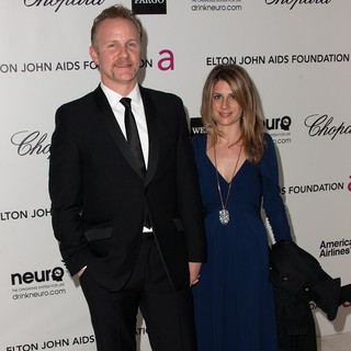 Morgan Spurlock, Alexandra Jamieson in The 20th Annual Elton John AIDS Foundation's Oscar Viewing Party - Arrivals