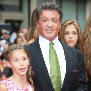 Scarlet Rose Stallone, Sylvester Stallone, Sistine Rose Stallone in The Expendables 2 UK Premiere - Arrivals
