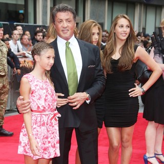 Scarlet Rose Stallone, Sylvester Stallone, Sistine Rose Stallone, Sophia Rose Stallone in The Expendables 2 UK Premiere - Arrivals