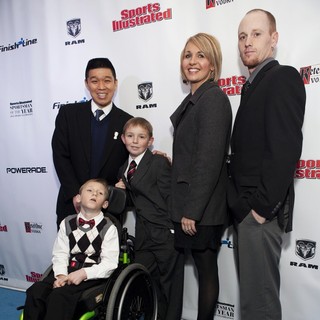 Chris Stone, Cayden Long, Conner Long, Jenny Long, Jeff Long in 2012 Sports Illustrated Sportsman of The Year Award Presentation