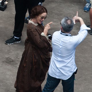 Jessica Lange, Charlie Stratton in Actors on The Set of Therese Raquin Filming on Location
