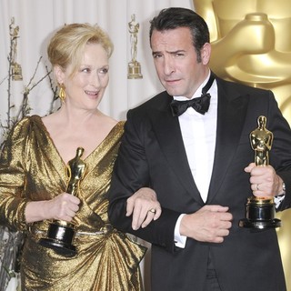 Meryl Streep, Jean Dujardin in 84th Annual Academy Awards - Press Room