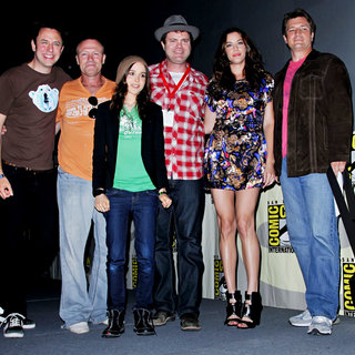Ellen Page, Liv Tyler, Rainn Wilson, Michael Rooker, Nathan Fillion in Comic Con 2010 - Day 2 - Super' Press Conference