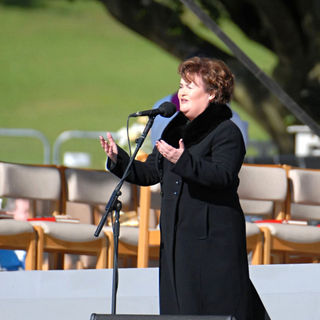 Susan Boyle in Susan Boyle Performs at Bellahouston Park Prior to The Arrival of Pope Benedict XVI