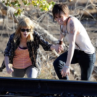 Taylor Swift, Reeve Carney in The Second Day of Filming Music Video I Knew You Were Trouble
