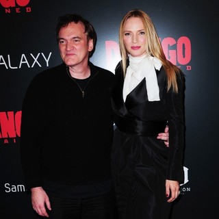 Quentin Tarantino, Uma Thurman in The Premiere of Django Unchained