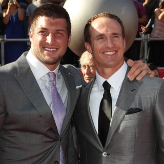 Tim Tebow, Drew Brees in 2012 ESPY Awards - Red Carpet Arrivals