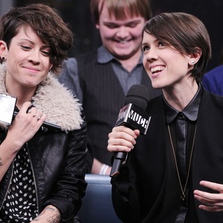 Tegan and Sara in Tegan and Sara Interview on Much Music's NEW.MUSIC.LIVE. Promoting Their Album Heartthrob