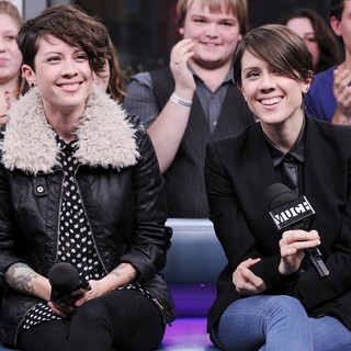 Tegan and Sara in Tegan and Sara Interview on Much Music's NEW.MUSIC.LIVE. Promoting Their Album Heartthrob