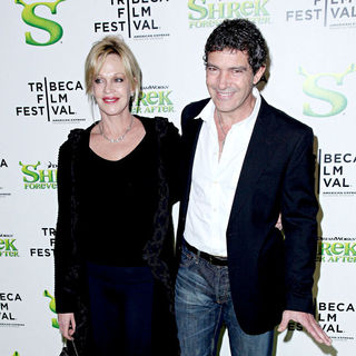 Melanie Griffith, Antonio Banderas in Premiere of 'Shrek Forever After' during the 9th Annual Tribeca Film Festival - Arrivals