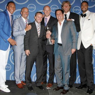 Shawn Marion, Jason Kidd, Jose Juan Barea, Brian Cardinal, Mark Cuban, Dirk Nowitzki, Tyson Chandler in The 2011 ESPY Awards - Press Room
