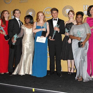 Sissy Spacek, Mary Steenburgen, Ahna O'Reilly, Mike Vogel, Cicely Tyson, Jessica Chastain, Chris Lowell, Emma Stone, Octavia Spencer, Allison Janney, Viola Davis in The 18th Annual Screen Actors Guild Awards - Press Room