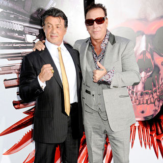 Sylvester Stallone, Mickey Rourke in Los Angeles Premiere of 'The Expendables'