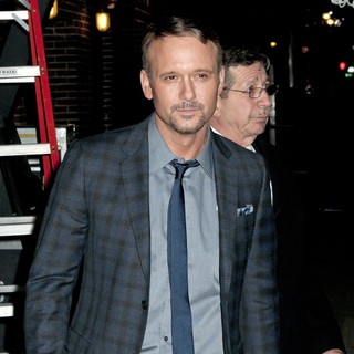Tim McGraw in Tim McGraw Outside The Ed Sullivan Theater for The Late Show with David Letterman