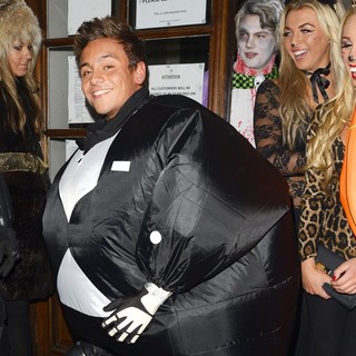 Tom Daley in Tom Daley in A Fat Skeleton Costume - Celebrities at Funky Buddha Nightclub for A Halloween Party