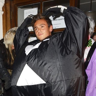 Tom Daley in Tom Daley in A Fat Skeleton Costume - Celebrities at Funky Buddha Nightclub for A Halloween Party