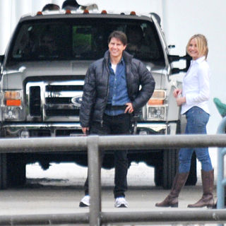Tom Cruise, Cameron Diaz in Shooting on location on the set of film 'Knight and Day'