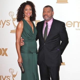Gina Torres, Laurence Fishburne in The 63rd Primetime Emmy Awards - Arrivals