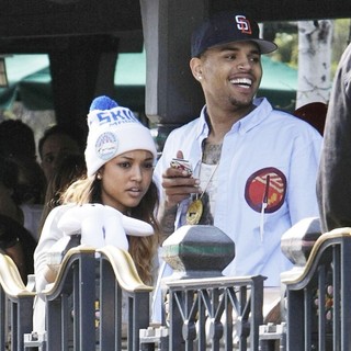Karrueche Tran, Chris Brown in Chris Brown and Karrueche Tran Spend The Day Together at Disneyland